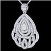 Image 2 : 2 ctw Micro Pave VS/SI Diamond Designer Necklace 18k White Gold