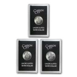 1882-1884 3-Coin Carson City Morgan Dollar Set BU (GSA)