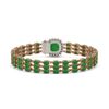 Image 3 : 20.93 ctw Jade & Diamond Bracelet 14K Rose Gold