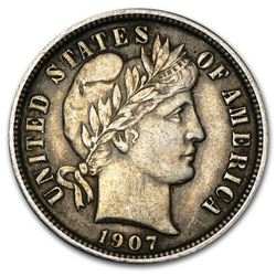 1907 Barber Dime AU