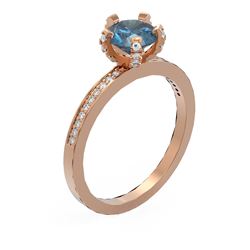 1.35 ctw Intense Blue Diamond Ring 18K Rose Gold