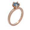 Image 1 : 1.35 ctw Intense Blue Diamond Ring 18K Rose Gold