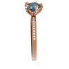 Image 2 : 1.35 ctw Intense Blue Diamond Ring 18K Rose Gold