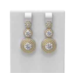 4.77 ctw Diamond Earrings 18K Yellow Gold