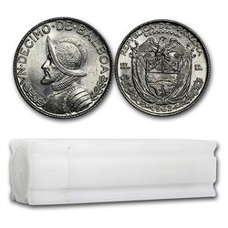 1962 Panama Silver 1/10 Balboa 50-Coin Roll BU