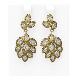 4.34 ctw Diamond Earrings 18K Yellow Gold