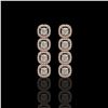 Image 1 : 3.84 ctw Cushion Cut Diamond Micro Pave Earrings 18K Rose Gold