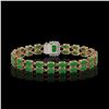 Image 3 : 12.3 ctw Jade & Diamond Bracelet 14K Rose Gold