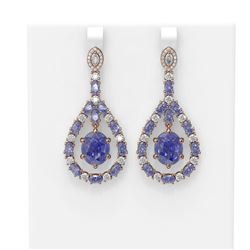 20.36 ctw Tanzanite & Diamond Earrings 18K Rose Gold