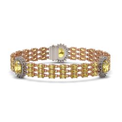 24.46 ctw Citrine & Diamond Bracelet 14K Rose Gold