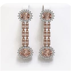 8.35 ctw Morganite & Diamond Earrings 14K Rose Gold