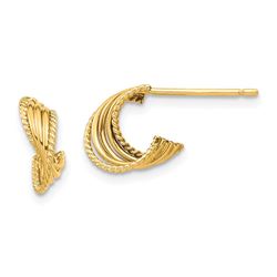 14k Yellow Gold Twisted Post Earrings