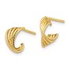 Image 2 : 14k Yellow Gold Twisted Post Earrings