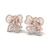 Image 1 : 1.25 ctw Designer Micro Butterfly VS/SI Diamond Earrings 14k Rose Gold