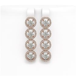 6.14 ctw Diamond Micro Pave Earrings 18K Rose Gold