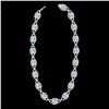 Image 2 : 66 ctw TOPAZ & Micro VS/SI Diamond Eternity Necklace 14k Rose Gold