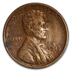 1919-S Lincoln Cent 50-Coin Roll Avg Circ