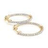 Image 1 : 5 ctw Diamond VS/SI 37 MM Hoop Earrings 14k Yellow Gold