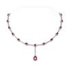 Image 1 : 16.36 ctw Ruby & Diamond Necklace 18K White Gold