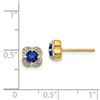Image 2 : 14k Yellow Gold Diamond & Sapphire Fancy Earrings - 5 mm