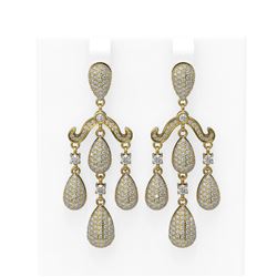 4 ctw Diamond Earrings 18K Yellow Gold