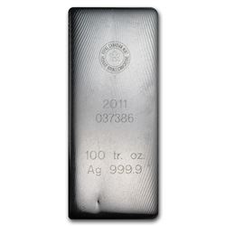 100 oz Silver Bar - Royal Canadian Mint (2011/.9999 Fine)