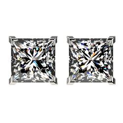 2.50 ctw VS/SI Quality Princess Diamond Stud Earrings 10k White Gold