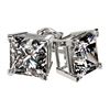 Image 3 : 2.50 ctw VS/SI Quality Princess Diamond Stud Earrings 10k White Gold