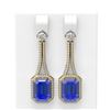 Image 1 : 10.57 ctw Tanzanite & Diamond Earrings 18K Yellow Gold