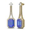Image 2 : 10.57 ctw Tanzanite & Diamond Earrings 18K Yellow Gold