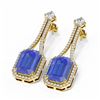Image 3 : 10.57 ctw Tanzanite & Diamond Earrings 18K Yellow Gold