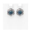Image 1 : 3.74 ctw Intense Blue Diamond Earrings 18K White Gold