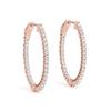 Image 2 : 2 ctw Diamond VS/SI Certified 30 MM Hoop Earrings 14k Rose Gold