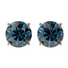 Image 1 : 1.97 ctw Certified Intense Blue Diamond Stud Earrings 10k Rose Gold