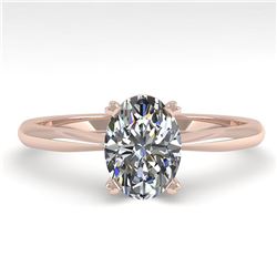 1.01 ctw Oval Cut VS/SI Diamond Engagment Designer Ring 14k Rose Gold