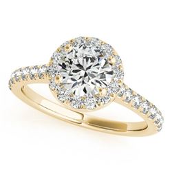 1.4 ctw Certified VS/SI Diamond Halo Ring 14k Yellow Gold