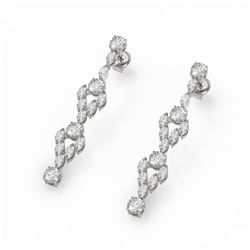 5.28 ctw Round & Marquise Diamond Earrings 18K White Gold