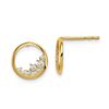 Image 1 : 14k Cubic Zirconia Circle Post Earrings - 39 mm