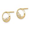 Image 2 : 14k Cubic Zirconia Circle Post Earrings - 39 mm
