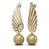 Image 2 : 2.16 ctw Diamond & Pearl Earrings 18K Yellow Gold
