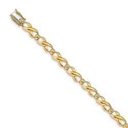 14k Yellow Gold Diamond Figure Eight Bracelet - 7 in.