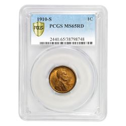 1910-S Lincoln Cent MS-65 PCGS (Red)