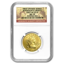 2007-W 1/2 oz Gold Jefferson's Liberty MS-70 NGC
