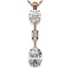 Image 1 : 2.5 ctw Oval Cut Diamond Designer Necklace 18K Rose Gold