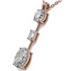 Image 3 : 2.5 ctw Oval Cut Diamond Designer Necklace 18K Rose Gold