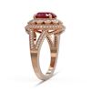 Image 3 : 4.55 ctw Certified Ruby & Diamond Victorian Ring 14K Rose Gold