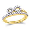 Image 1 : 10kt Yellow Gold Round Diamond Woven Infinity Band Ring 1/2 Cttw
