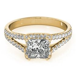 2.05 ctw Certified VS/SI Princess Diamond Halo Ring 18k Yellow Gold