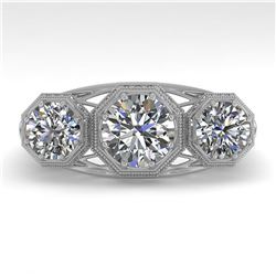 2 ctw VS/SI Diamond Ring Art Deco 14k White Gold