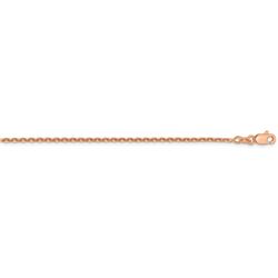 14k Rose Gold 1.65 mm Solid Diamond Cut Cable Chain - 24 in.